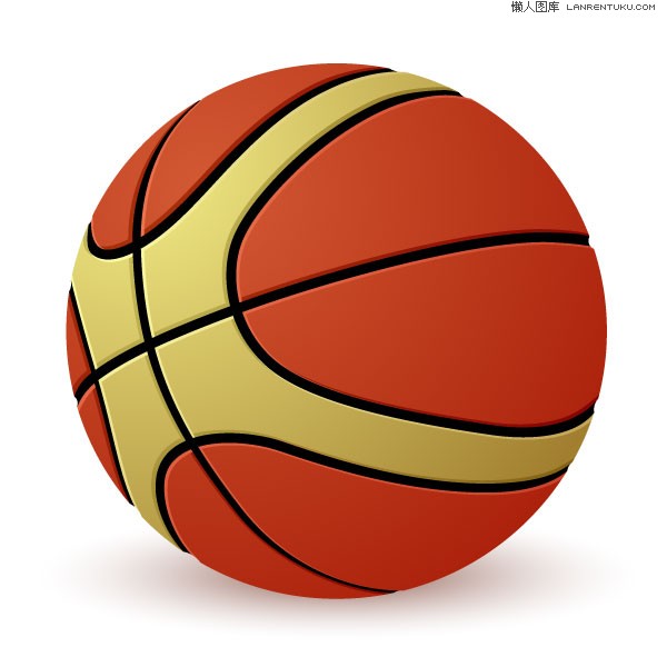 一款立体逼真的篮球矢量素材