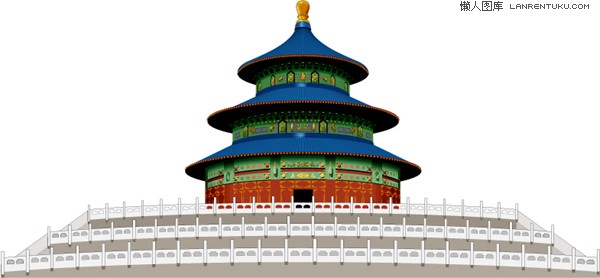 cdr格式北京著名建筑天坛矢量素材