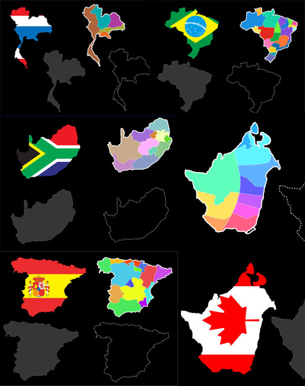 几国的地图背景矢量素材