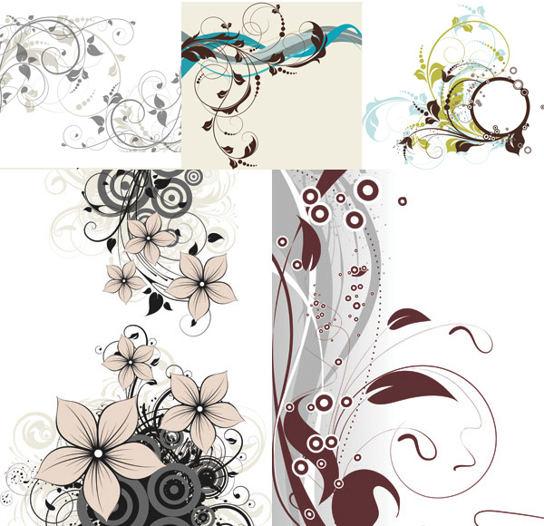 格式,含jpg预览图,关键字:植物,花纹,花卉,插图,藤蔓,创意,精美,矢量