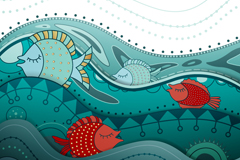 童趣海洋鱼类插画矢量素材