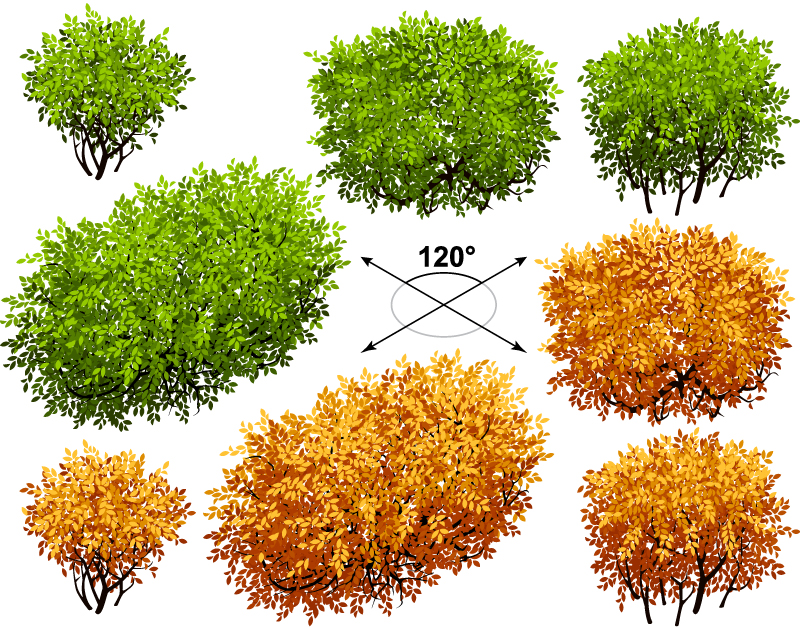 8款矮树丛设计矢量素材