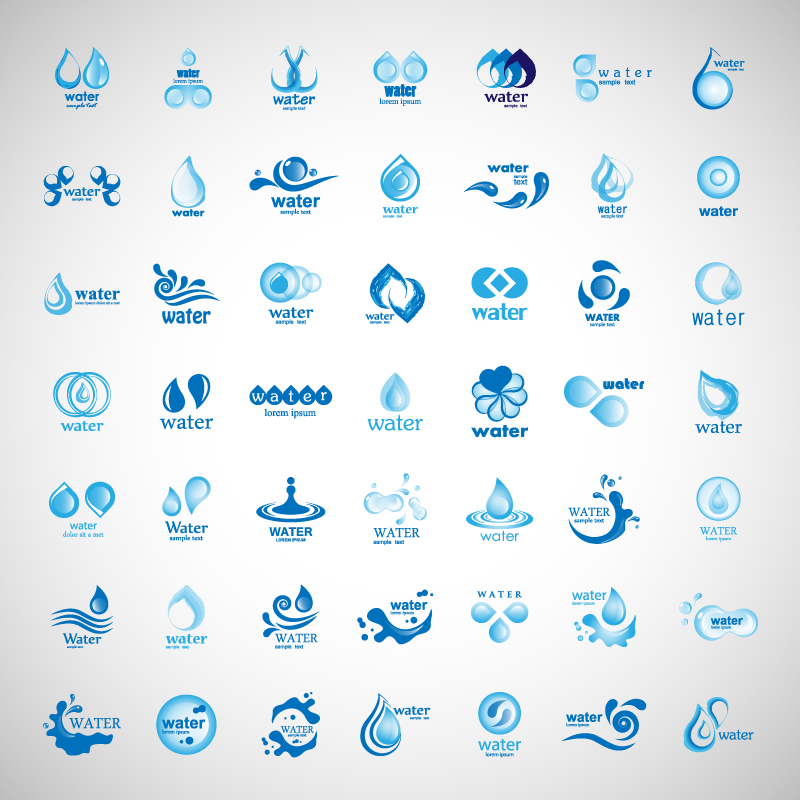 eps格式,含jpg预览图,关键字:波纹,水滴,水,标志,water,logo,矢量图.