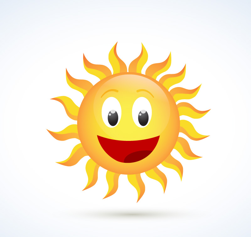 ai格式,含jpg预览图,关键字:阳光,快乐,笑,太阳,矢量图.
