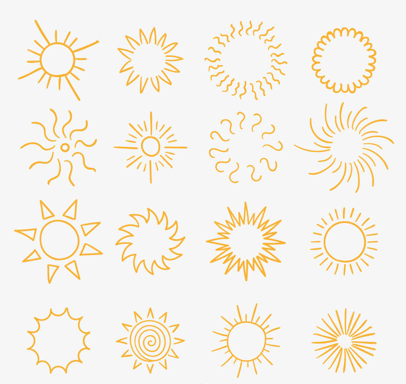 ai格式,含jpg预览图,关键字:图标,太阳,阳光,抽象,矢量图.