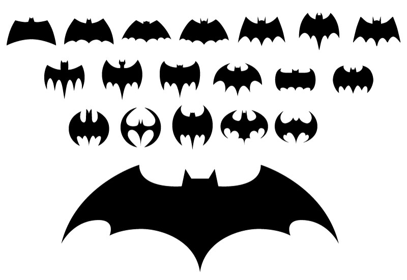 19个蝙蝠侠标志矢量图