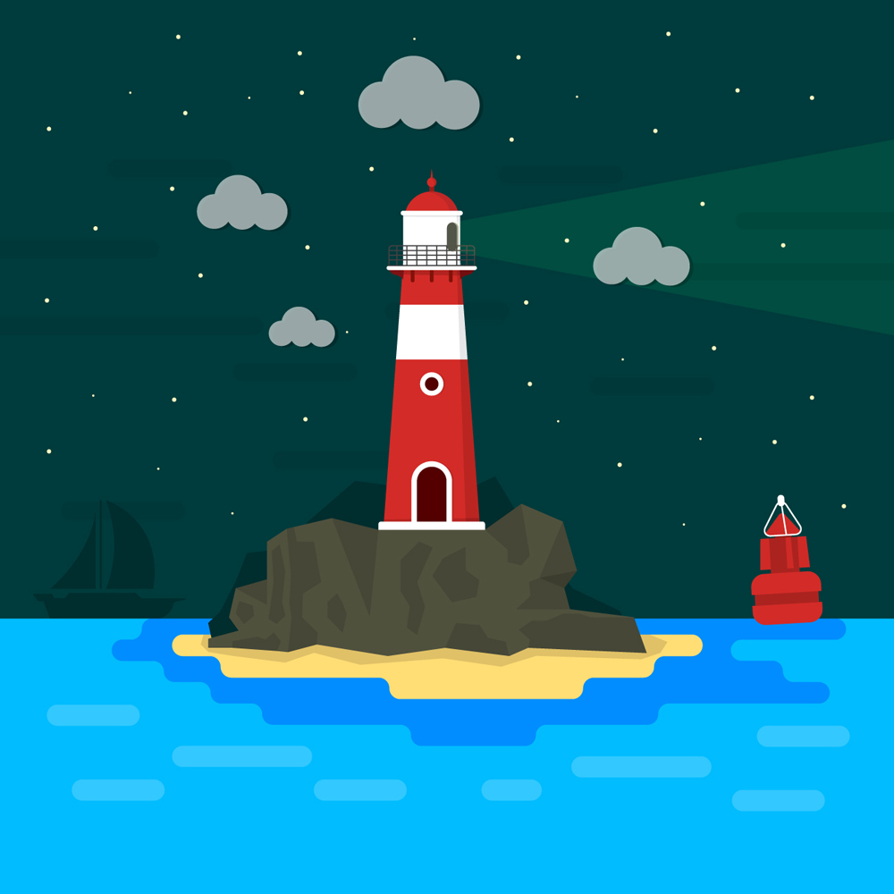 eps格式,含jpg预览图,关键字:帆船,船,云朵,海浪,夜晚,星星,大海,礁石
