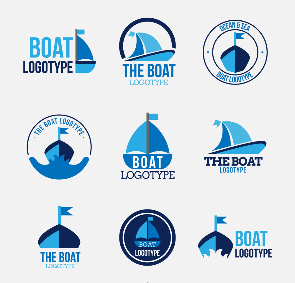 ai格式,含jpg预览图,关键字:帆船,标志,船舶,航海,矢量图.
