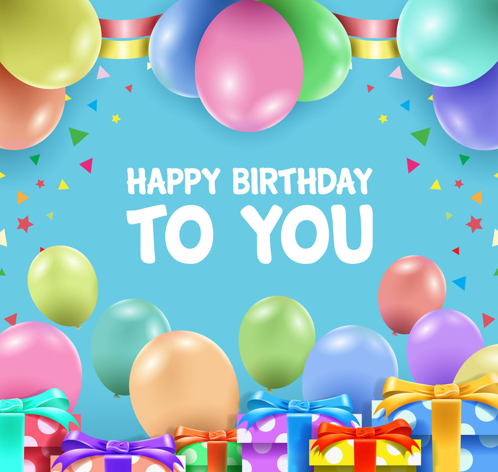 关键字:happy birthday,彩色纸屑,彩色,气球,礼物,礼盒,生日,贺卡