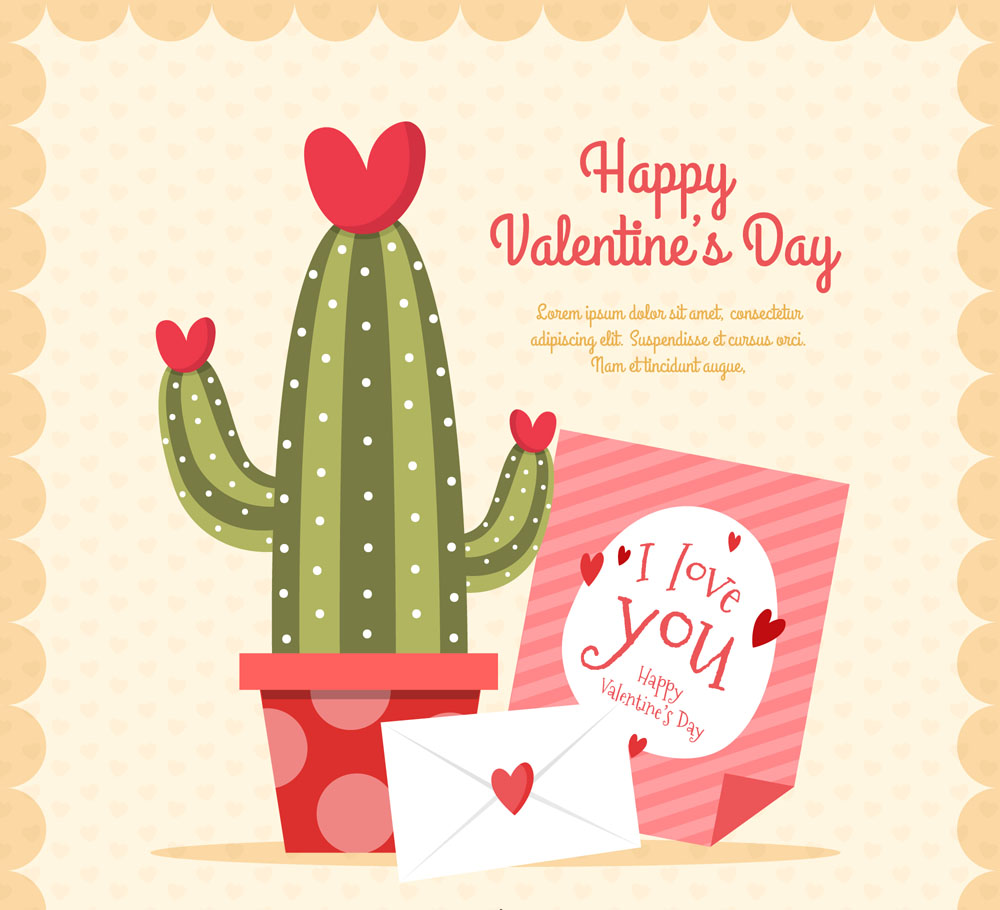 关键字:happy valentines day,彩绘,情人节,仙人掌,盆栽,情书,卡片