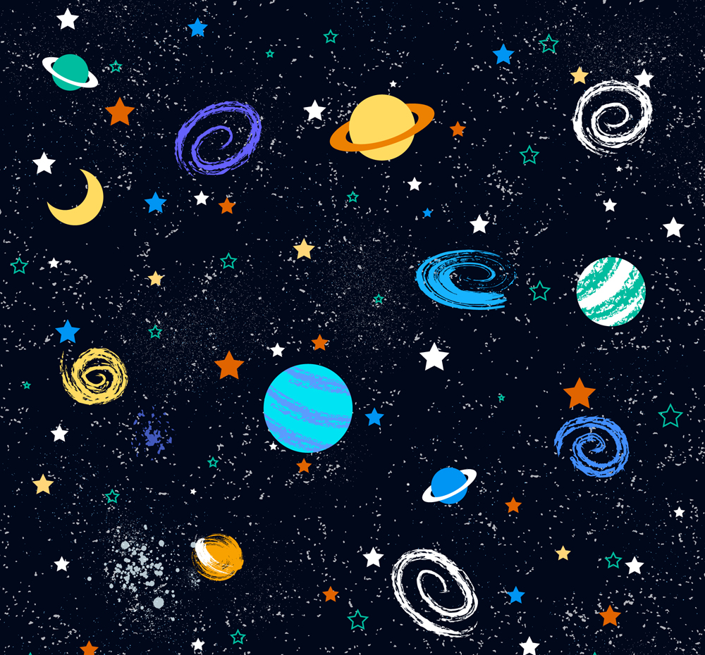 ai格式,含jpg预览图,关键字:土星,银河系,月亮,水星,星星,彩色,宇宙
