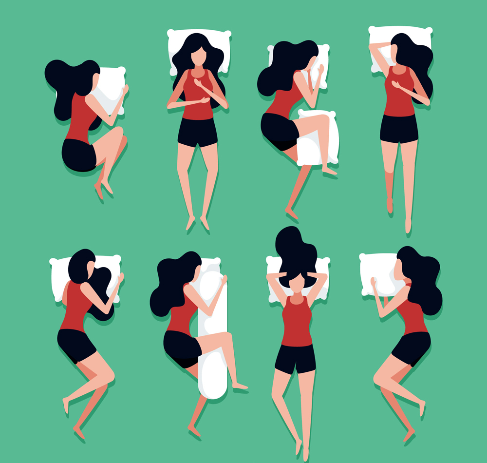 8款创意女子睡姿矢量素材