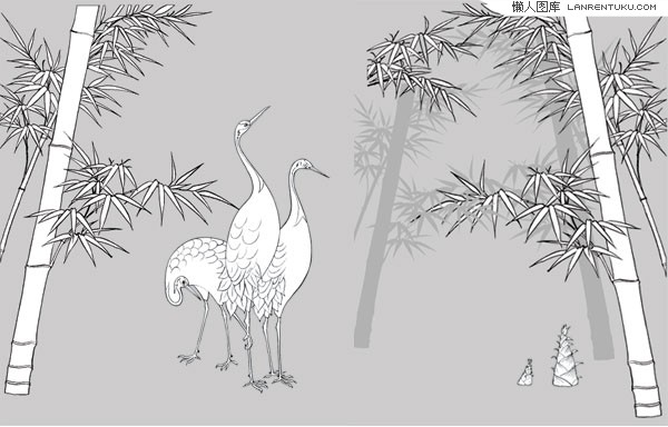 eps格式,含jpg預覽圖,關鍵字:矢量植物,竹子,竹林,竹葉,竹筍,矢量動物