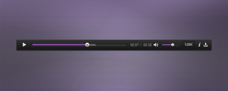 紫色播放条框psd素材