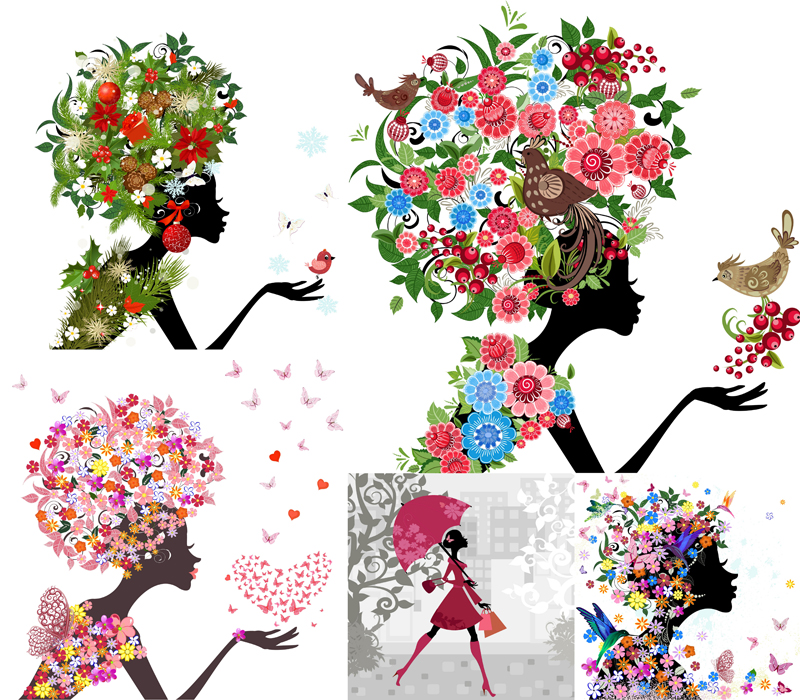 人物和花卉结合图片图片