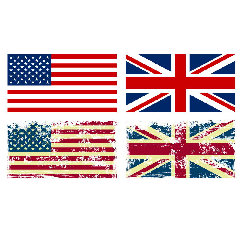 含jpg预览图,关键字:星条旗,米字旗,美国,英国,国旗,美国国旗,英国