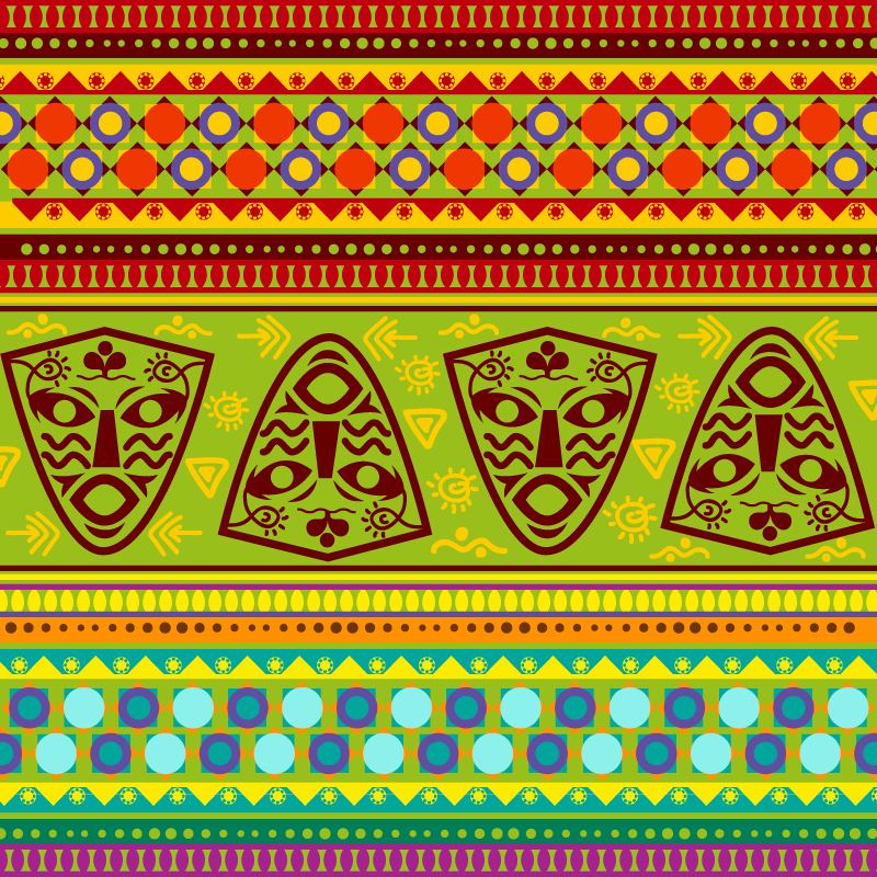 创意非洲民族花纹背景矢量素材