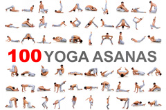 100个男子瑜伽动作高清图片素材