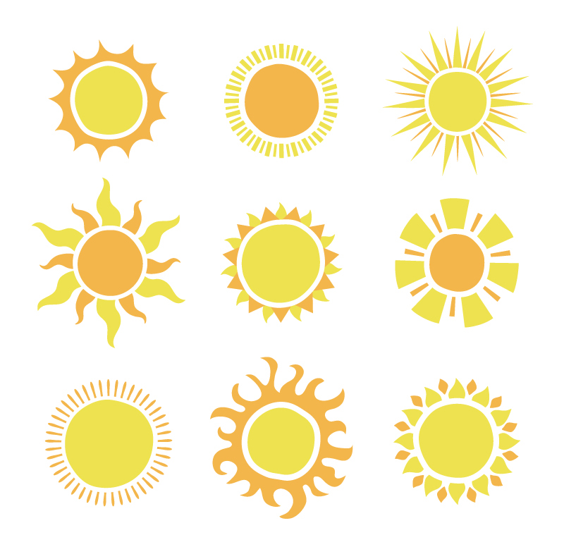 9款创意太阳图标矢量素材