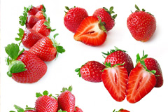 切开的红色草莓高清图片下载