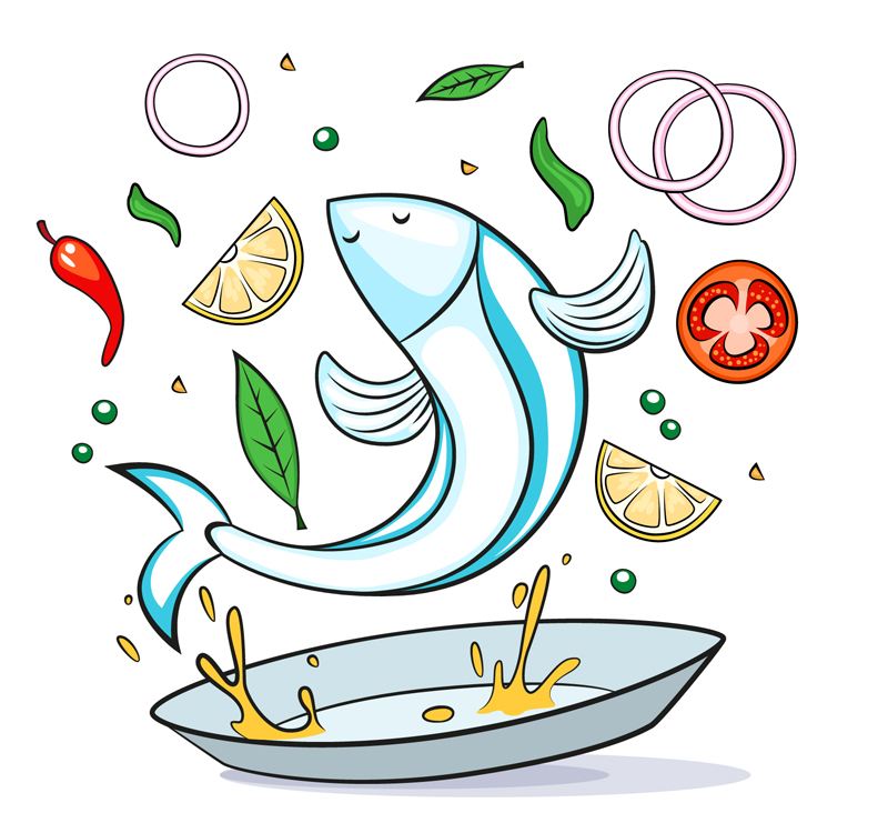 新年美食鱼卡通图片图片