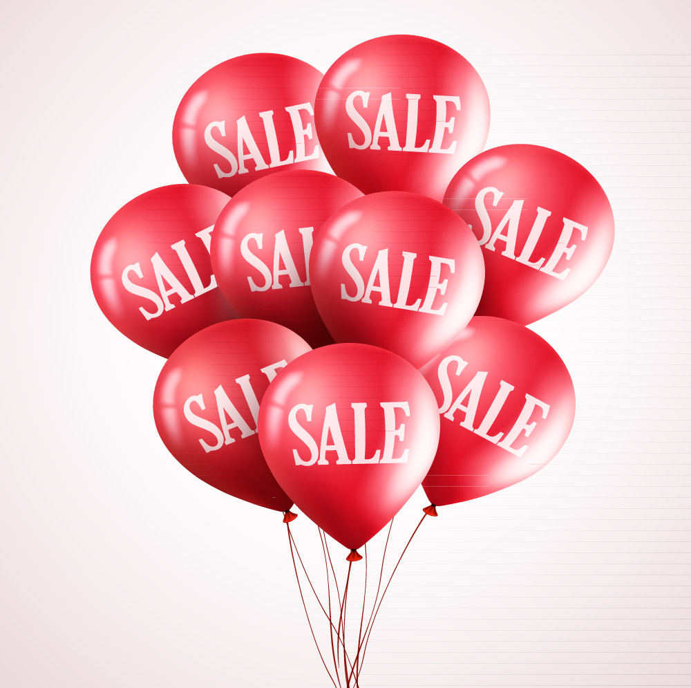 红色sale销售气球束矢量素材 生活百科 懒人图库