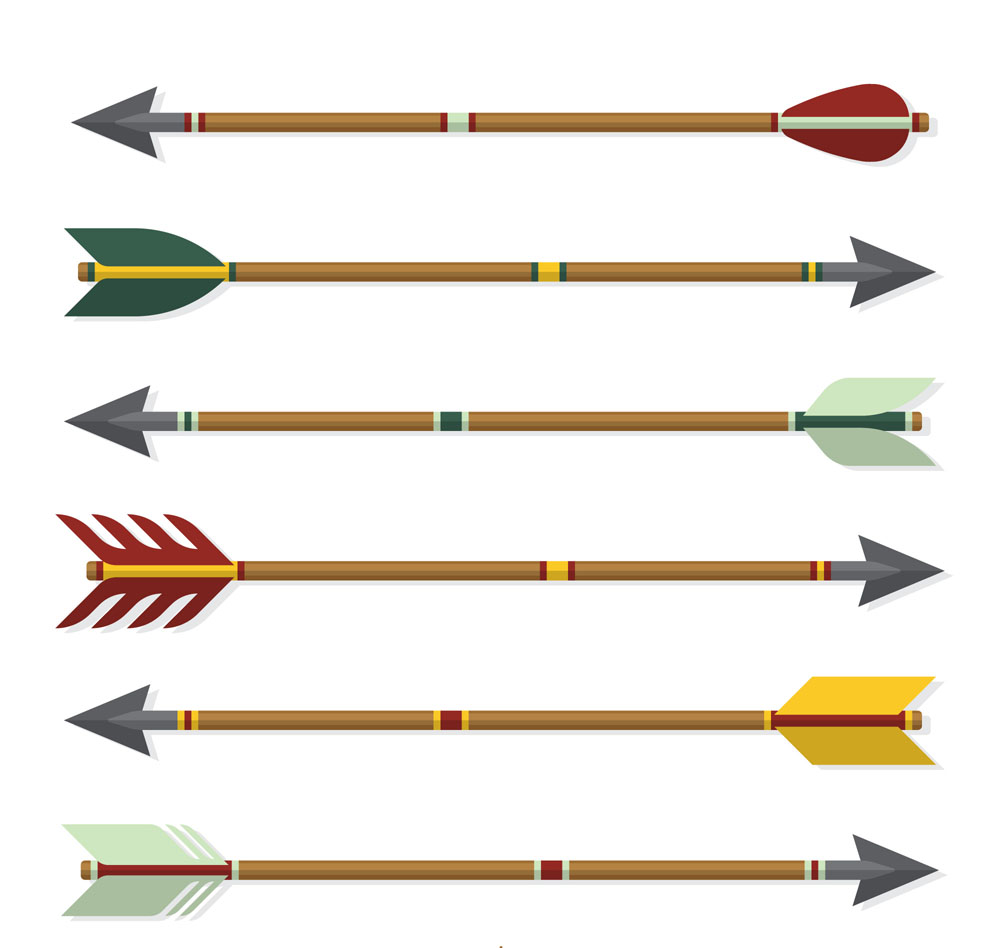 6款创意竹箭设计矢量素材