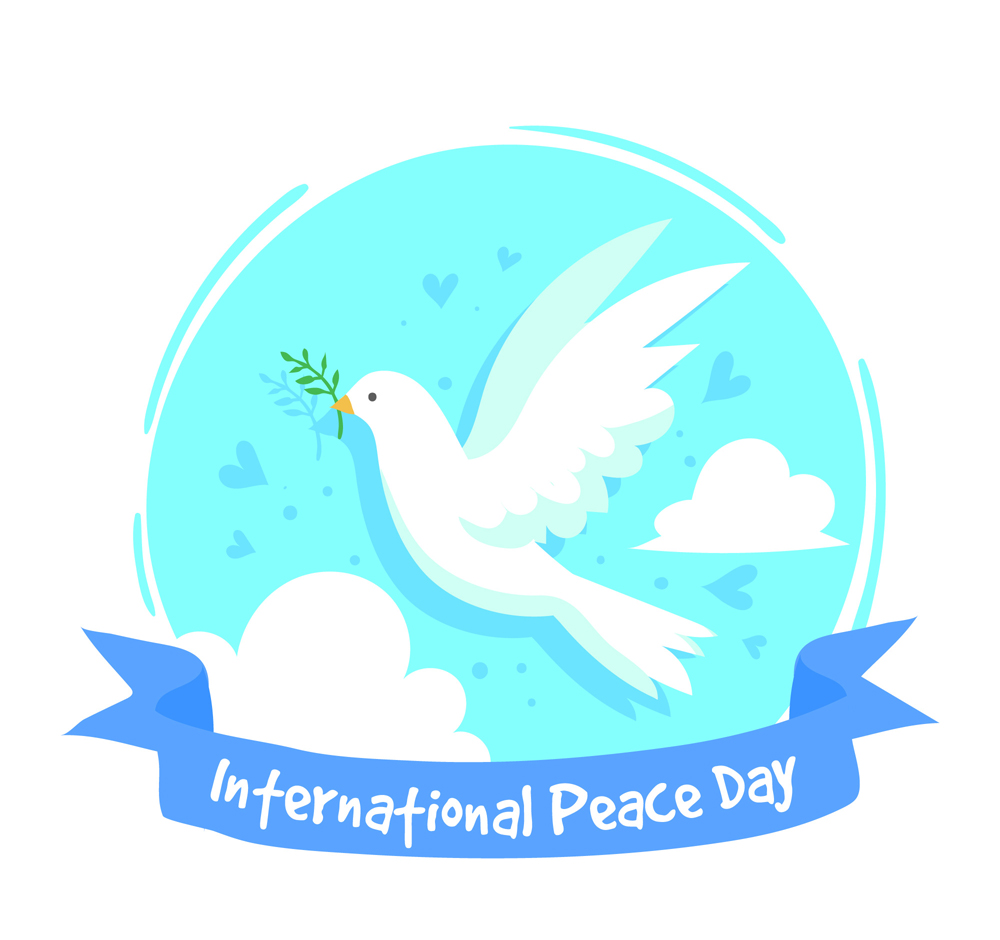 创意国际和平日白鸽矢量素材