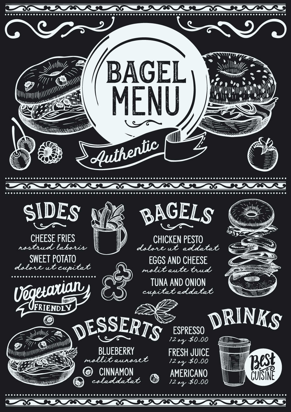 餐厅黑板画菜单设计图图片