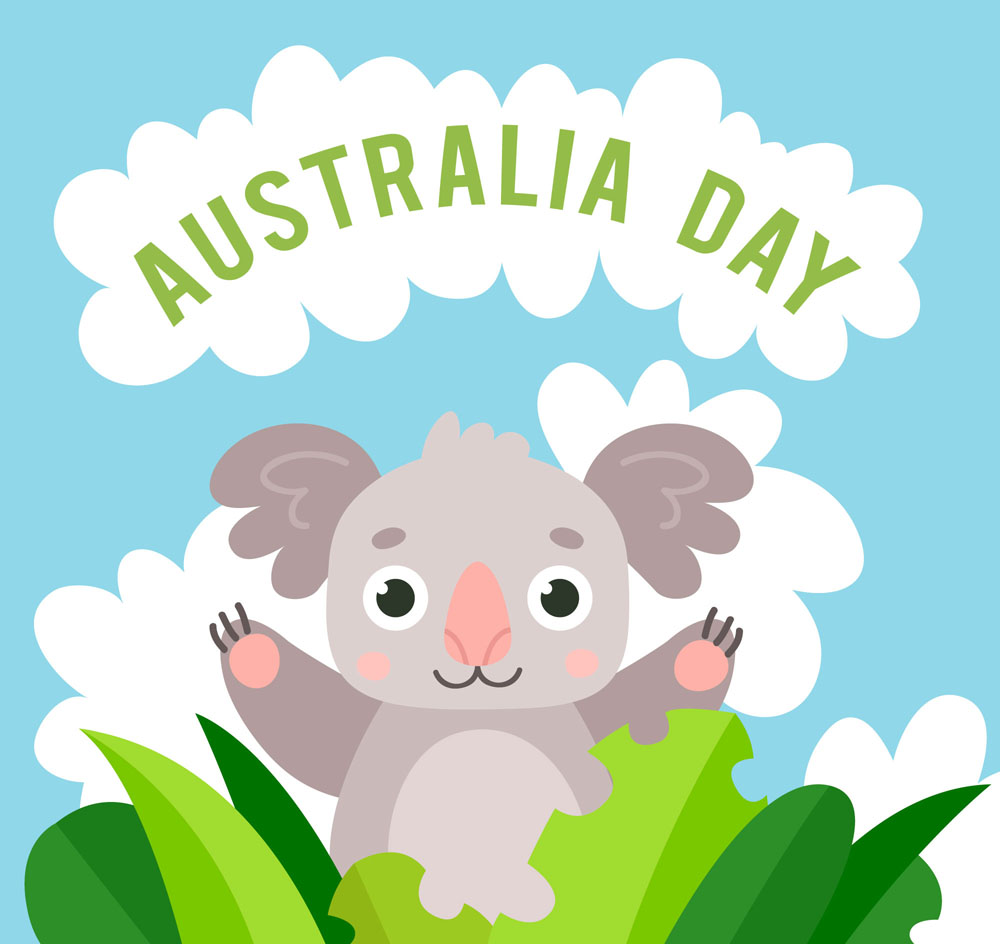 含jpg預覽圖,關鍵字:australia day,可愛,澳大利亞日,樹袋熊,考拉