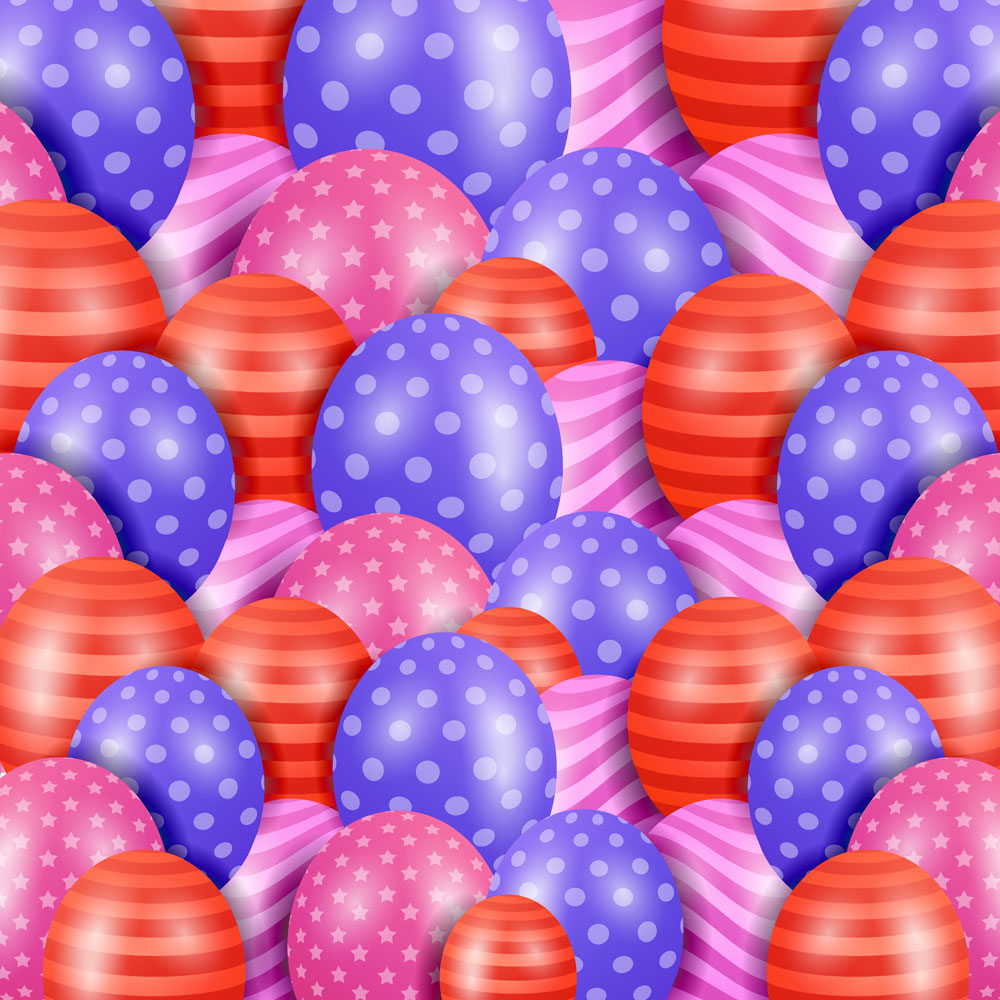 彩色水玉点和条纹气球背景矢量素材 矢量背景 懒人图库