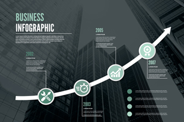 時尚建築商務時間軸信息圖矢量圖