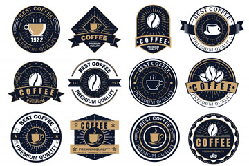 16款复古咖啡标志矢量素材