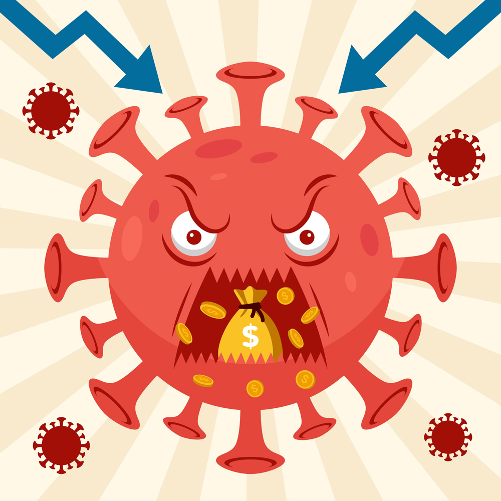 新型冠状病毒创意画图片