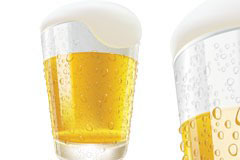 AI格式酷爽流行啤酒和啤酒杯矢量