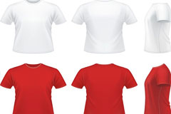 红白T恤矢量素材